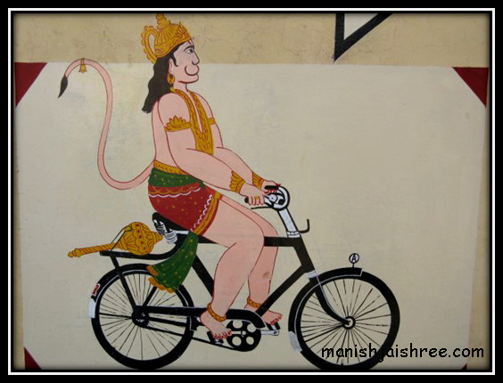 Hanumanji on bicycle