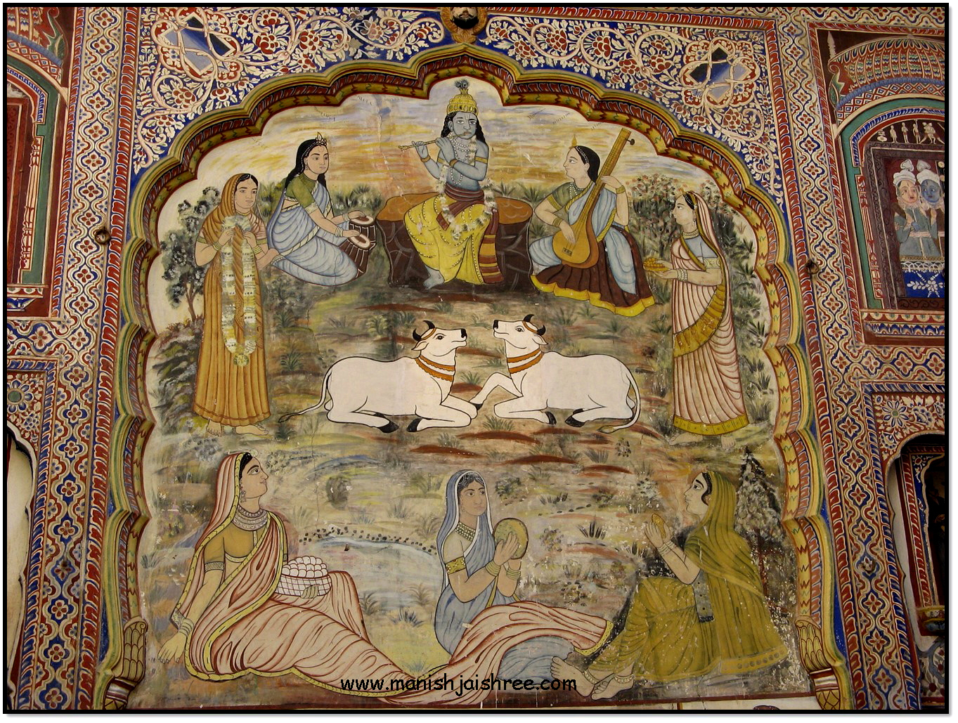Krishna with Gopi, Poddar haveli, Nawalgarh