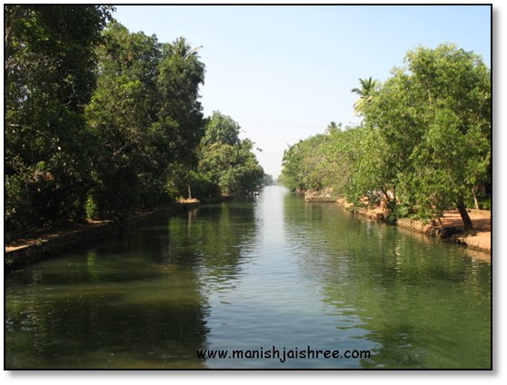 The narrow canals of backwaters