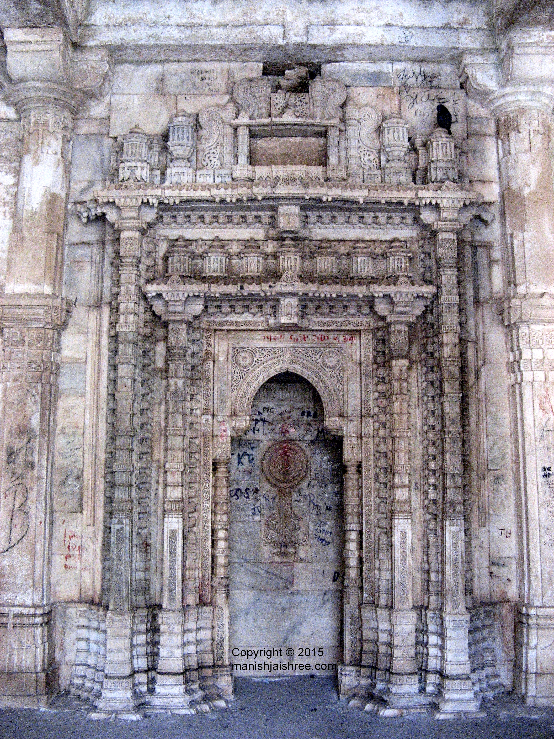 Intricate carving in Rani’s Palace, Uparkot Fort, Junagarh